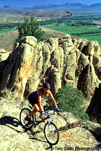 Biker at Hartman's rocks 